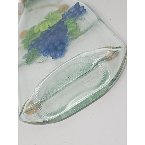 Decorative Glass Wall Hanging Bottle With Grape Design & Jute Rope - Picture 5 of 8